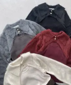 襟付きデコルテオープンニット　マジェスティックレゴン