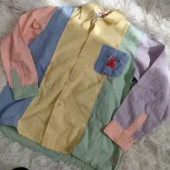 美品　ミキハウス　レトロ　カラフル　シャツ