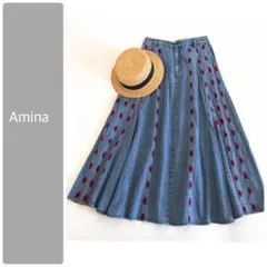 チャイハネ Amina ソンデニ刺繍スカート　デニムスカートのサムネイル