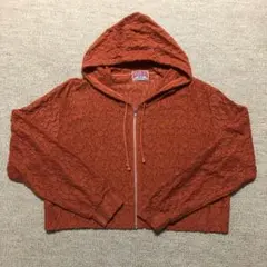 レディース　レースパーカー　オレンジ色