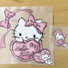 キティー　アイロンシート　大判サイズ　25㎝×25㎝　小サイズセット