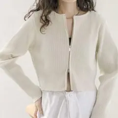 mystic ミスティック　ダブルジップニット　アイボリー