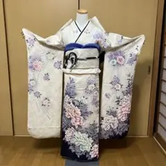 振袖 5点セット 正絹振袖、正絹袋帯、重ね衿、帯揚げ帯締め ⑤