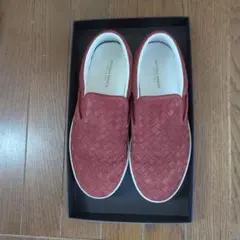 【美品】ボッテガヴェネタ イントレチャート スリッポン ブラウン 40