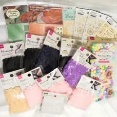 ハンドメイド素材まとめ売り レース フリル シール デコパーツ 大量 お得セット