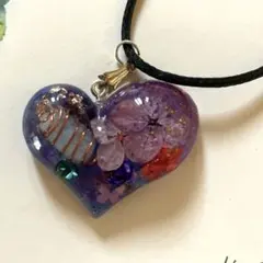 幸運引き寄せ✨御守りオルゴナイトネックレス ハート ホルスの目 