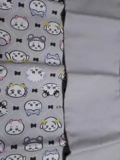 ちいかわ×プリント生地2枚セット　グレー　108cm×50cm
