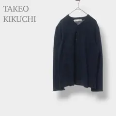 TAKEO KIKUCHI タケオキクチ ハーフボタン ニット ネイビー