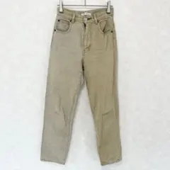 レアデザイン マウジー バイカラー ストレートデニム ジーンズ ベージュ XS