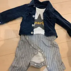デニムロンパース つなぎ