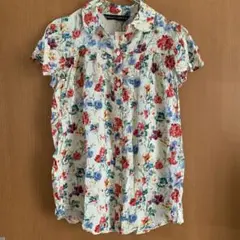 しまむら　花柄シャツ　白のサムネイル