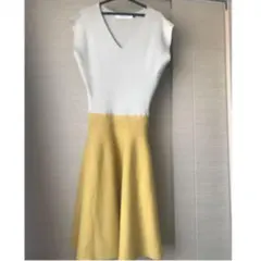 ワンピース　バイカラー　イエロー　新品タグ付き　ノースリーブ