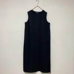 【マウジー】ワンピース ノースリーブ　サイドスリット　コットン混　ロング丈