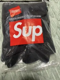未使用品Hanes Supreme ソックス 靴下 黒計2足セット シュプリーム