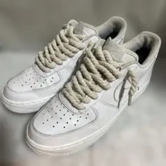 美品☆Nike Air Force 1 ホワイト☆27㎝ ロープカスタム