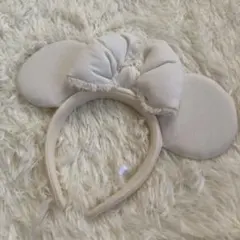 ミニー デニムホワイト カチューシャ ディズニー 美品