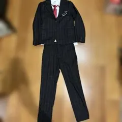 RADCUSTOM フォーマルスーツ 黒と赤のチェック柄 ネクタイ付き