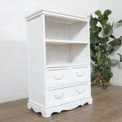 リペイント♡サリュ アンティーク ラック ミルクホワイト 木製棚