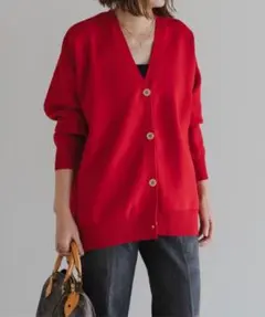 BONJOUR SAGAN ダンボールニットカーディガン　レッド