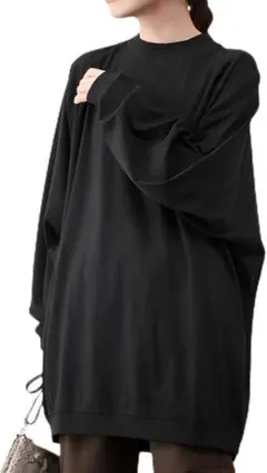 【新品】 新品 秋冬 レディース トレーナー 黒 オーバーサイズ 無地