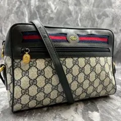 ✨美品✨GUCCI シェリーライン GG ショルダーバッグ ネイビー ロゴ