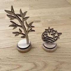 木製インテリア置物セット2点