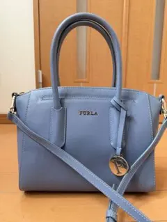 FURLA 2way ハンドバッグ ショルダー ブルーのサムネイル