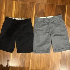 CALEE チノハーフパンツ　グレーブラック2本セットのサムネイル