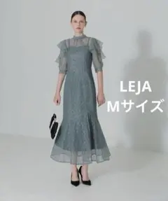 2WAYパール付きシアーレースバックリボンボレロスリットキャミワンピース M