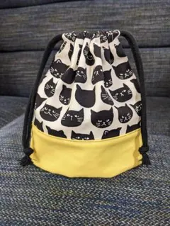 巾着袋猫　コップ袋　給食袋