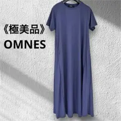 【極美品】OMNES 接触冷感 ネイビー 半袖 ロングカットソーワンピースのサムネイル