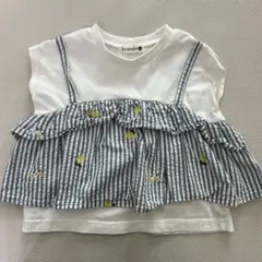 夏物処分セール★ branshes レモン柄 キャミレイヤード風トップス