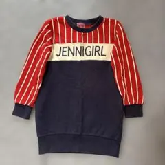 JENNIGIRL トレーナー ネイビー×レッド ストライプ