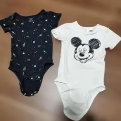 carter's 宇宙柄ベビー肌着 & H&M ミッキー肌着セット