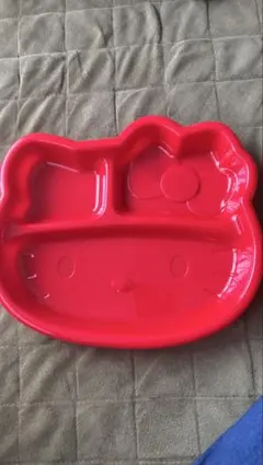 ハローキティ プレート 赤・黄色 仕切り付き2枚