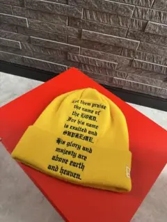 Supreme 23FW New Era イエロー ビーニー 文字入りのサムネイル