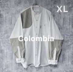 ✅リメイク【Columbia】長袖ハンティングシャツバンドカラーXLベージュ系のサムネイル