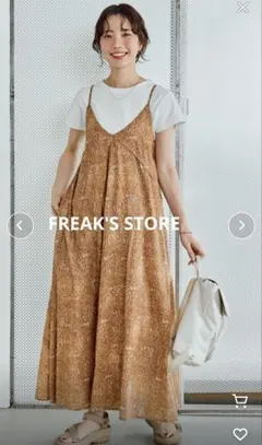 FREAK'S STORE キャミワンピース オレンジ　ペイズリー柄