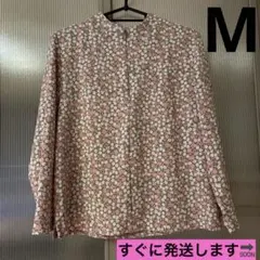 高島屋　レディース　長袖　シャツ　トップス　花柄　ブラウス　ピンクのサムネイル
