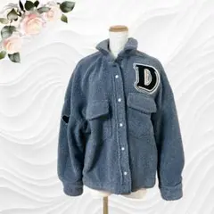 【ダブルスタンダード】ボア ジャケット ブルゾン ワッペン ビッグロゴ アウター