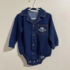クロワッサンスベベ　デニム風ロンパース　80