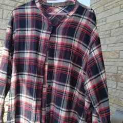 チェック柄シャツワンピース　4L