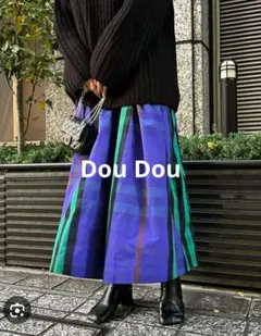 Dou Dou 【WEB限定カラー】BIGチェックスカート　パープルのサムネイル