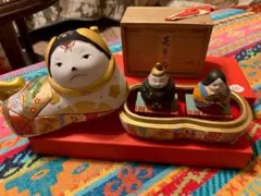 新品未使用 廃盤品 須原飾り 須はら張り子 犬筥 雛人形セット 雛祭り 出産祝い
