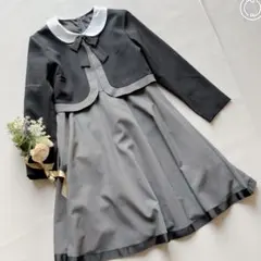 美品　150cm フォーマル 卒服　2点セット 女の子 ワンピース　セット　黒色
