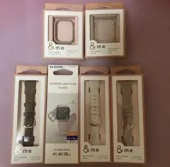 新品★エレコム Apple Watch 42/41/40 レザーバンド×４個❤️