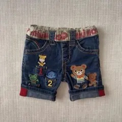 h*o様 MIKIHOUSE ミキハウス デニム 半ズボン 80 プッチーくん