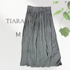 【美品】TIARA ティアラ ヴィンテージサテン ギャザースカート グレー Mのサムネイル