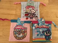 ANGELBLUE エンジェルブルー 巾着 3枚 セリア