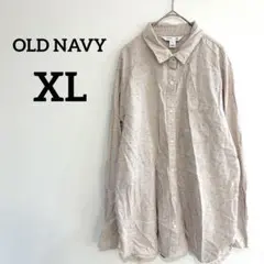 OLD NAVY【XL】ネップ柄 フランネル チュニックシャツ 大きめのサムネイル